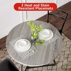 Ensemble de salle à manger rond 2 personnes – Table peu encombrante et chaises rembourrées, ensemble de cuisine moderne pour petits espaces