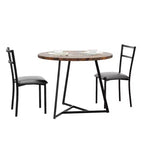 Ensemble de salle à manger rond 2 personnes – Table peu encombrante et chaises rembourrées, ensemble de cuisine moderne pour petits espaces
