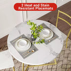 Ensemble de salle à manger rond 2 personnes – Table peu encombrante et chaises rembourrées, ensemble de cuisine moderne pour petits espaces