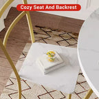 Ensemble de salle à manger rond 2 personnes – Table peu encombrante et chaises rembourrées, ensemble de cuisine moderne pour petits espaces