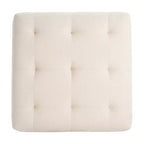 Pouffe carré capitonné en lin Joren Modern de Christopher Knight Home en bois d'hévéa