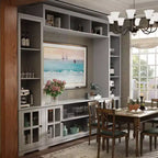 Meuble de Rangement d'Entrée Famapy, Meuble Mural de Rangement pour Couloir Style Ferme, Vitrine, Étagères Réglables, Organisateur de Garde-Manger de Cuisine pour Vin et Épices