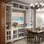 Meuble de Rangement d'Entrée Famapy, Meuble Mural de Rangement pour Couloir Style Ferme, Vitrine, Étagères Réglables, Organisateur de Garde-Manger de Cuisine pour Vin et Épices