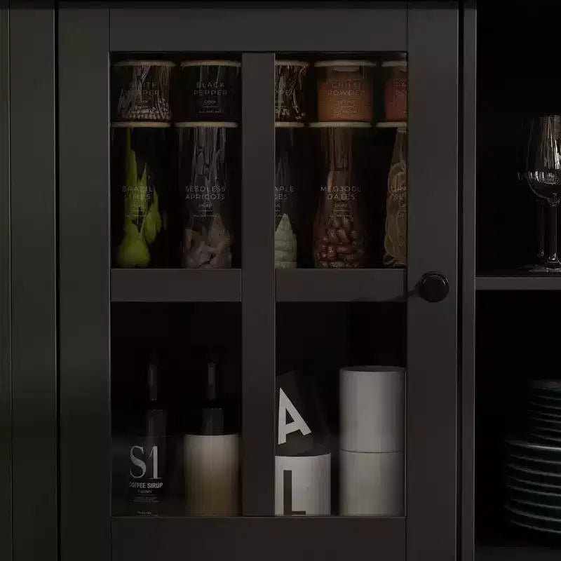 Meuble de Rangement d'Entrée Famapy, Meuble Mural de Rangement pour Couloir Style Ferme, Vitrine, Étagères Réglables, Organisateur de Garde-Manger de Cuisine pour Vin et Épices