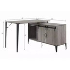 Bureau d'ordinateur rustique Okak avec étagères de rangement et tiroir/placard, bureau d'écriture multifonctionnel pour l'étude, le bureau, le studio