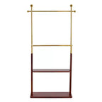 GDFStudio Nira Portemanteau double couche rustique en acier inoxydable avec étagère ouverte