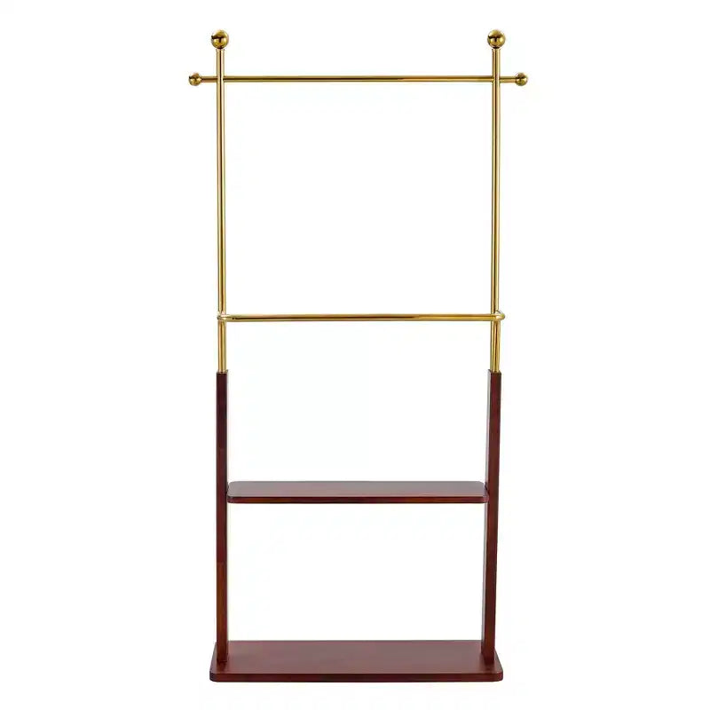 GDFStudio Nira Portemanteau double couche rustique en acier inoxydable avec étagère ouverte
