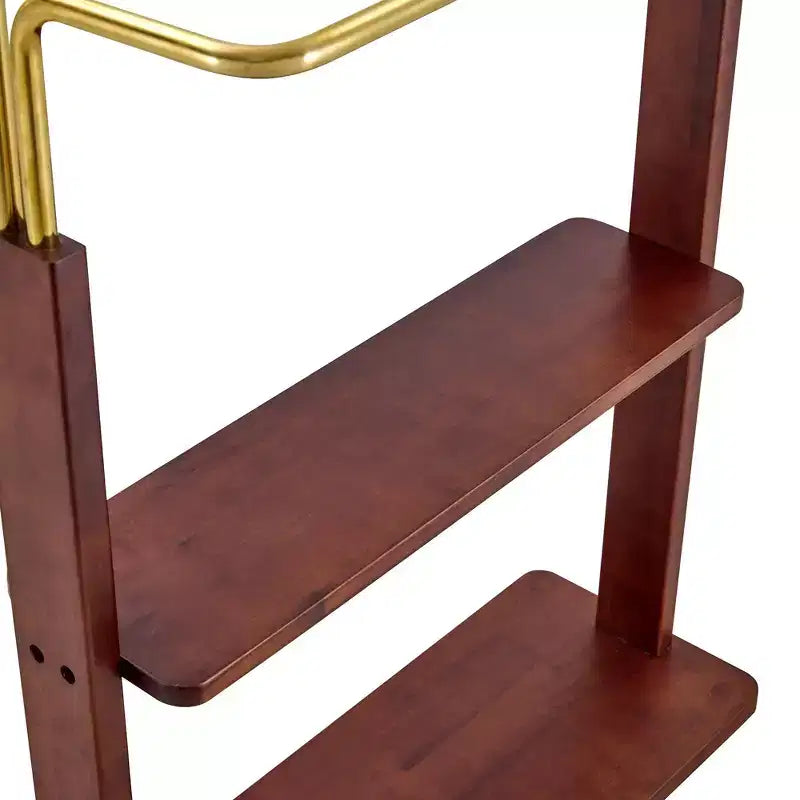 GDFStudio Nira Portemanteau double couche rustique en acier inoxydable avec étagère ouverte