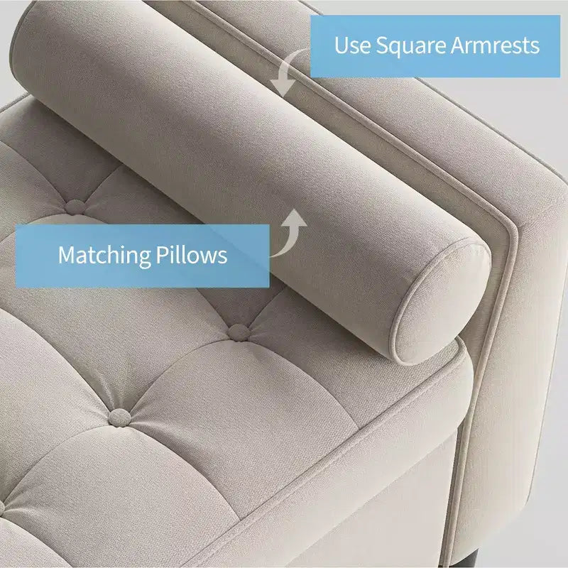 Banc de rangement Ottoman de 46,5 po – Banc de bout de lit rembourré avec capitonnage pour chambre à coucher, entrée