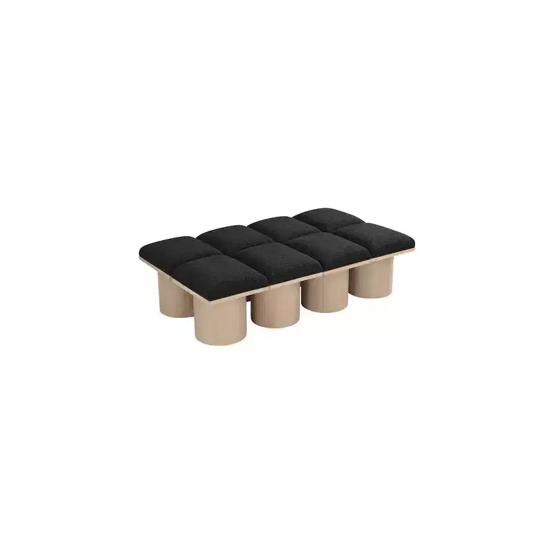 Banc Meridian Furniture Pavilion en tissu bouclé noir