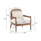 Christopher Knight Home Zuka, Chaises de salle à manger modernes du milieu du siècle en rotin et bois avec coussins (Lot de 2)