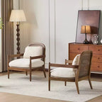 Christopher Knight Home Zuka, Chaises de salle à manger modernes du milieu du siècle en rotin et bois avec coussins (Lot de 2)