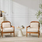 Christopher Knight Home Zuka, Chaises de salle à manger modernes du milieu du siècle en rotin et bois avec coussins (Lot de 2)