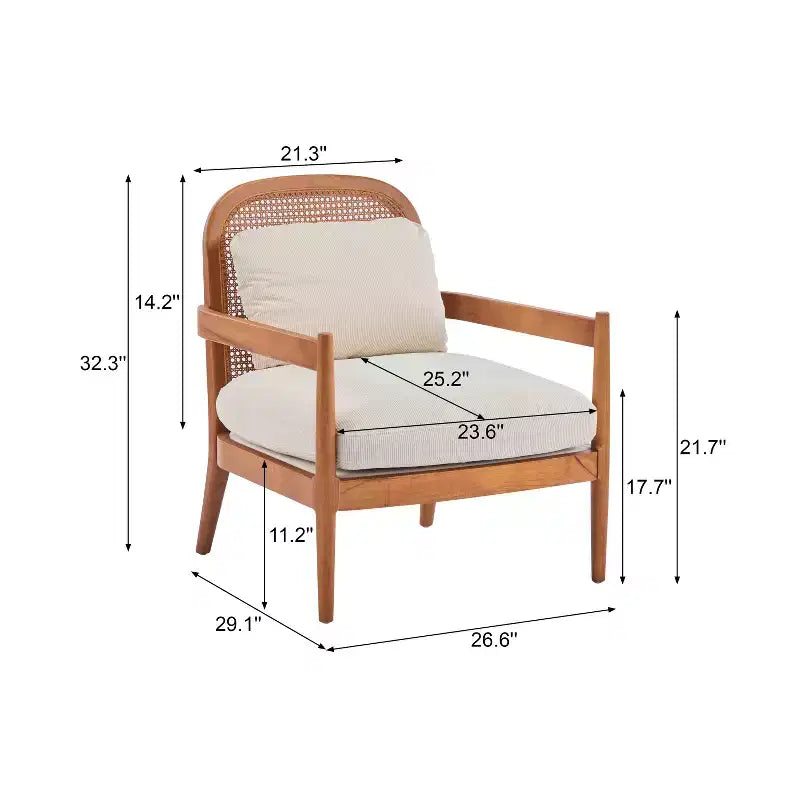 Christopher Knight Home Zuka, Chaises de salle à manger modernes du milieu du siècle en rotin et bois avec coussins (Lot de 2)
