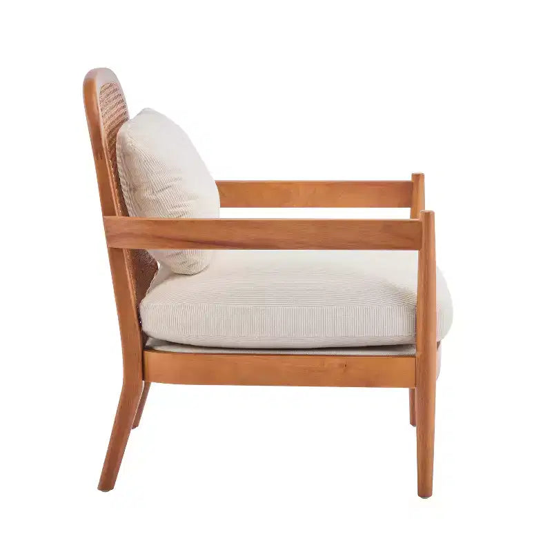 Christopher Knight Home Zuka, Chaises de salle à manger modernes du milieu du siècle en rotin et bois avec coussins (Lot de 2)