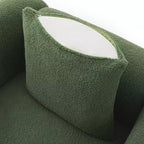 Fauteuil d'appoint moderne du milieu du siècle avec tissu en laine d'agneau, chaises de salon rembourrées avec coussin lombaire - Morden Fort