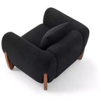 Fauteuil d'appoint moderne du milieu du siècle avec tissu en laine d'agneau, chaises de salon rembourrées avec coussin lombaire - Morden Fort