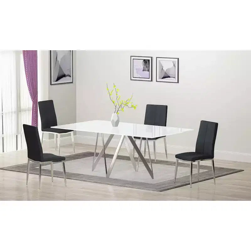 Chintaly Imports, Chaise d'appoint rembourrée à dossier courbé moderne - Lot de 4