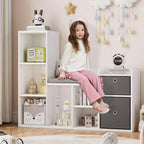 Étagère pour livres pour enfantsBibliothèque pour enfants avec coussin d'assise doux Meuble de rangement pour jouets et coin lecture pour enfants, Meuble de rangement pour enfants de 112 cm