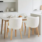 Mignonne Chaise Coiffeuse avec Dossier Cœur, Tabouret de Maquillage Moderne en Tissu Teddy pour Chambre, Bureau, Salle à Manger et Salon