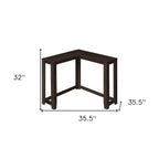 HomeRoots 36 Table console d'angle en bois massif Espresso vieilli