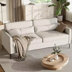 Acekool 3-Seater Sofa for Living Room, Modern Linen Upholstery Couch with Metal Frame, Spacious and Supportive