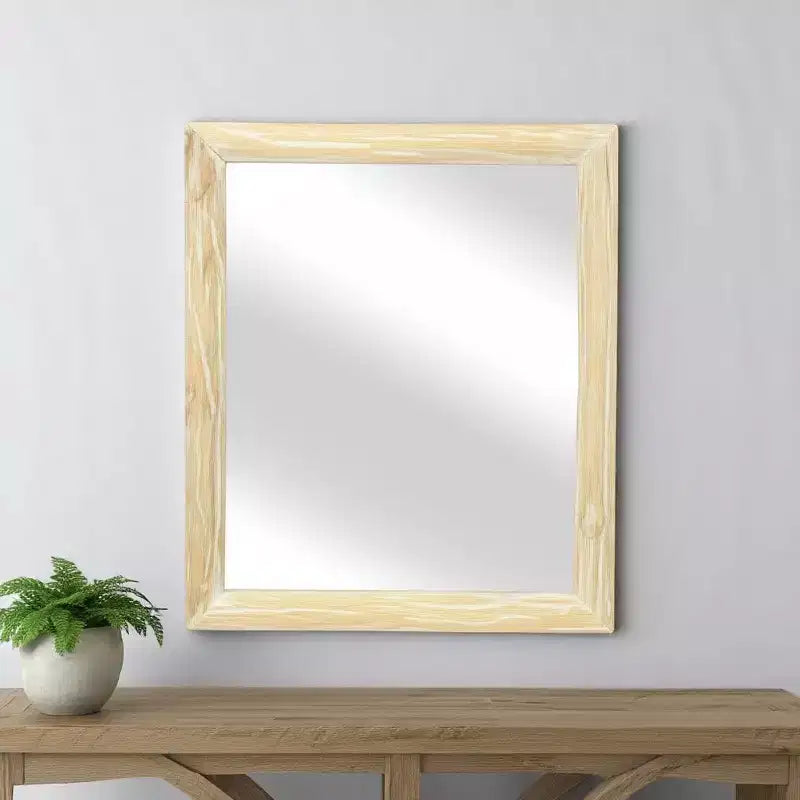 Miroir décoratif HomeRoots 20 en bois massif naturel