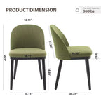 Chaises de salle à manger, lot de 2 chaises de cuisine rembourrées en lin – Chaises d'appoint modernes en bois avec coussins épais pour salle à manger, beige