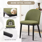 Chaises de salle à manger, lot de 2 chaises de cuisine rembourrées en lin – Chaises d'appoint modernes en bois avec coussins épais pour salle à manger, beige