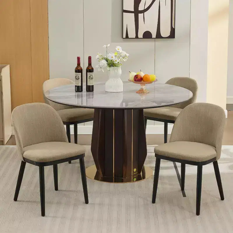 Chaises de salle à manger, lot de 2 chaises de cuisine rembourrées en lin – Chaises d'appoint modernes en bois avec coussins épais pour salle à manger, beige