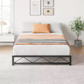 Metal Platform Bed Frame with Wave Headboard & Footboard, Steel Slat Support, Noise-Free, No Box Spring Needed, Twin/Full/Queen/King