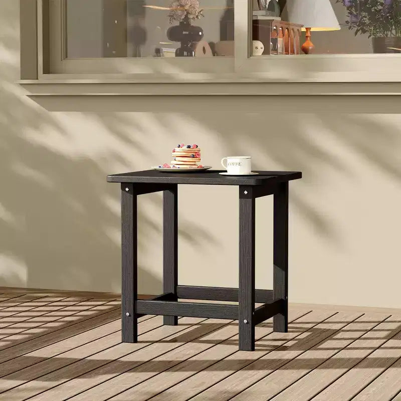 1 Pack HDPE Adirondack Square Outdoor Side Table, Patio End Tables,Durable Small Patio Table for Beach,Pool,Garden