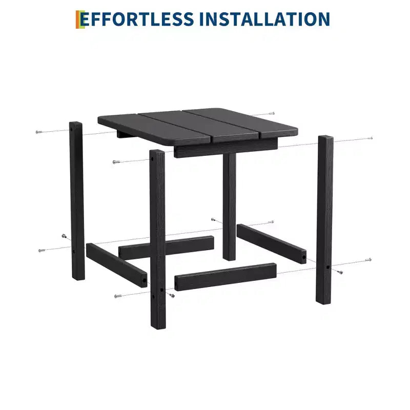 1 Table d'appoint carrée d'extérieur Adirondack en PEHD, tables de bout de patio, petite table de patio durable pour la plage, la piscine, le jardin