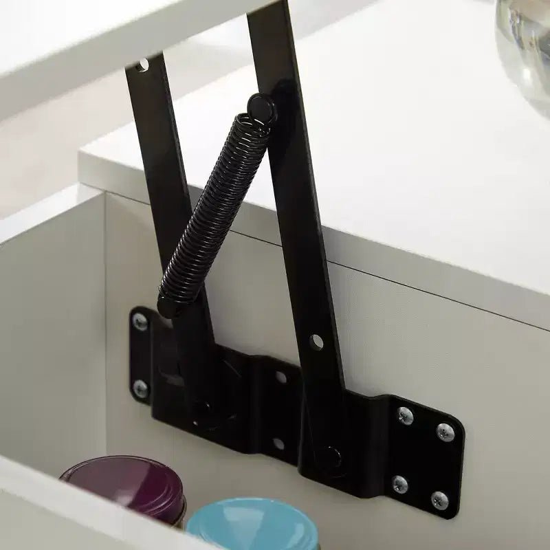 Table basse à plateau relevable TROPOW Table centrale avec compartiment caché Étagère de rangement réglable Table à manger à plateau relevable, noire