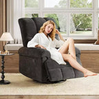 Fauteuil inclinable pivotant à 360° en chenille – Fauteuil à bascule manuel avec accoudoirs rembourrés pour salon et chambre d'enfant