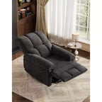Fauteuil inclinable pivotant à 360° en chenille – Fauteuil à bascule manuel avec accoudoirs rembourrés pour salon et chambre d'enfant