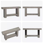 Coolmee Console 160 cm, Table de Console de Ferme pour Salon, Table de Canapé à 2 Niveaux avec Rangement, Table d'Entrée en Bois