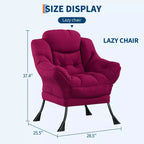 Fauteuil paresseux pour salon, grand fauteuil d'appoint moderne avec poche latérale, fauteuil de lecture confortable pour chambre à coucher, dortoir et bureau