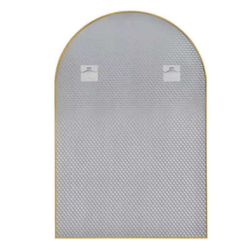 Miroir de salle de bain HomeRoots 39 avec cadre en métal doré et arc