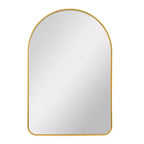 Miroir de salle de bain HomeRoots 39 avec cadre en métal doré et arc
