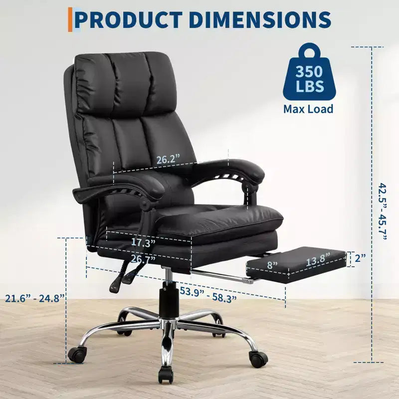 Chaise de bureau, Appui-tête et support lombaire réglables, Accoudoirs réversibles