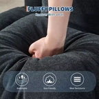 64.9 Grand pouf géant pour adultes et animaux domestiques avec 5 positions réglables, 2 coussins moelleux, chaise longue pouf en chenille