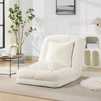 64.9 Grand pouf géant pour adultes et animaux domestiques avec 5 positions réglables, 2 coussins moelleux, chaise longue pouf en chenille