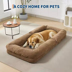 64.9 Grand pouf géant pour adultes et animaux domestiques avec 5 positions réglables, 2 coussins moelleux, chaise longue pouf en chenille