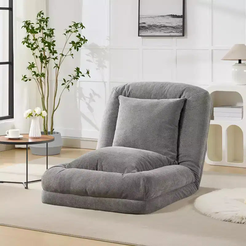 64.9 Grand pouf géant pour adultes et animaux domestiques avec 5 positions réglables, 2 coussins moelleux, chaise longue pouf en chenille