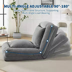 64.9 Grand pouf géant pour adultes et animaux domestiques avec 5 positions réglables, 2 coussins moelleux, chaise longue pouf en chenille