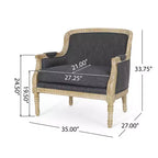 Fauteuil club en tissu tapissé de style campagnard français Christopher Knight Home Tamarisk