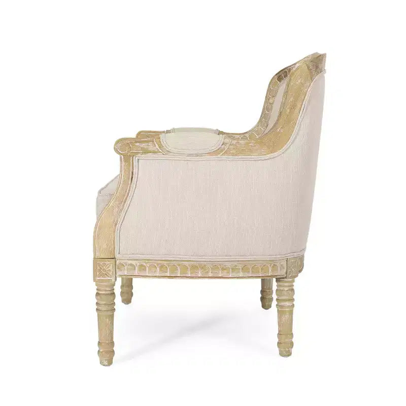 Fauteuil club en tissu tapissé de style campagnard français Christopher Knight Home Tamarisk