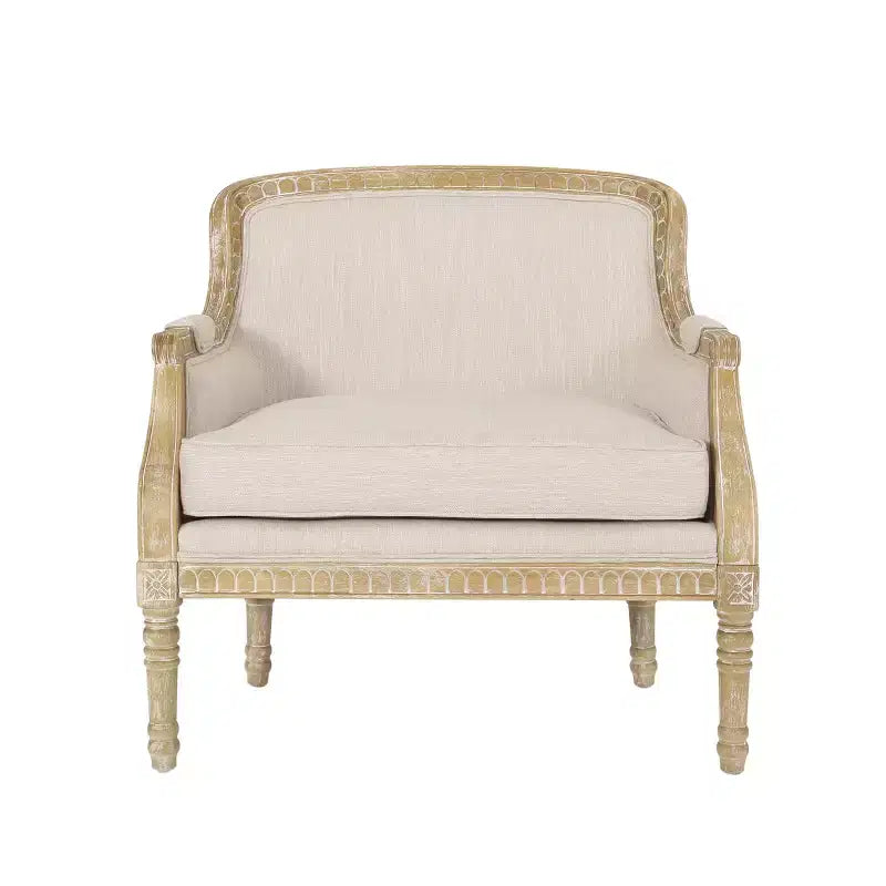 Fauteuil club en tissu tapissé de style campagnard français Christopher Knight Home Tamarisk