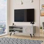 Meuble TV Cloud HomeStock avec pieds en bois 109 cm Pierre - Impression UV